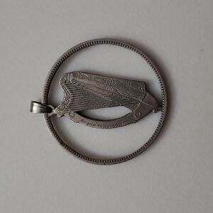 Half crown Irish cut coin pendant